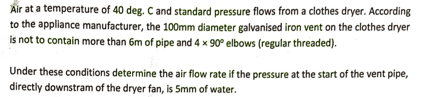 Air at a temperature of 4 0 deg. C and standard
