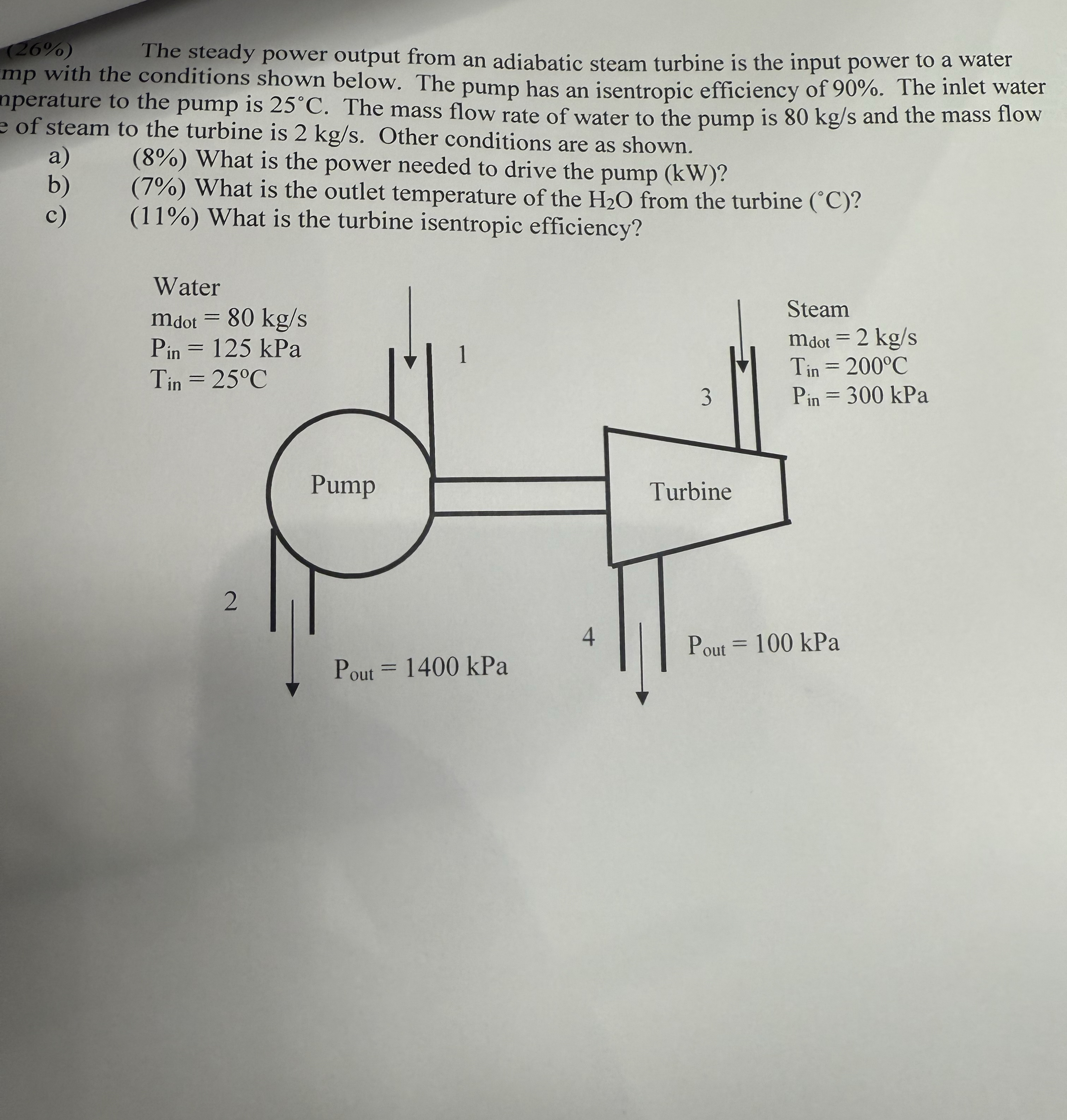 2 6 % ) The steady power output from an adiabatic