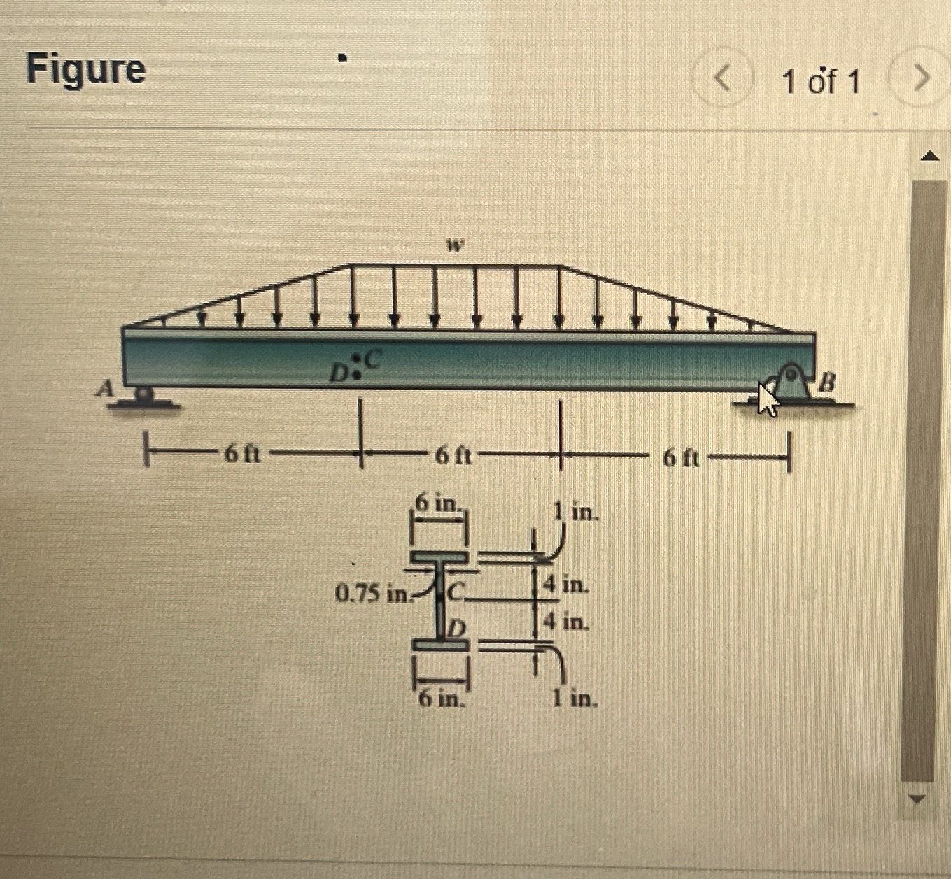 Consider the beam shown in ( Figure 1 ) . Take w