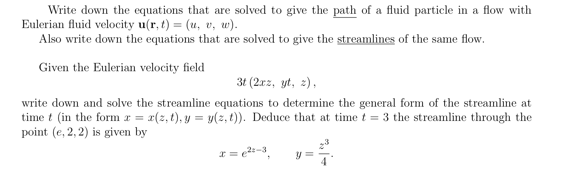 Write down the equations that are solved to give