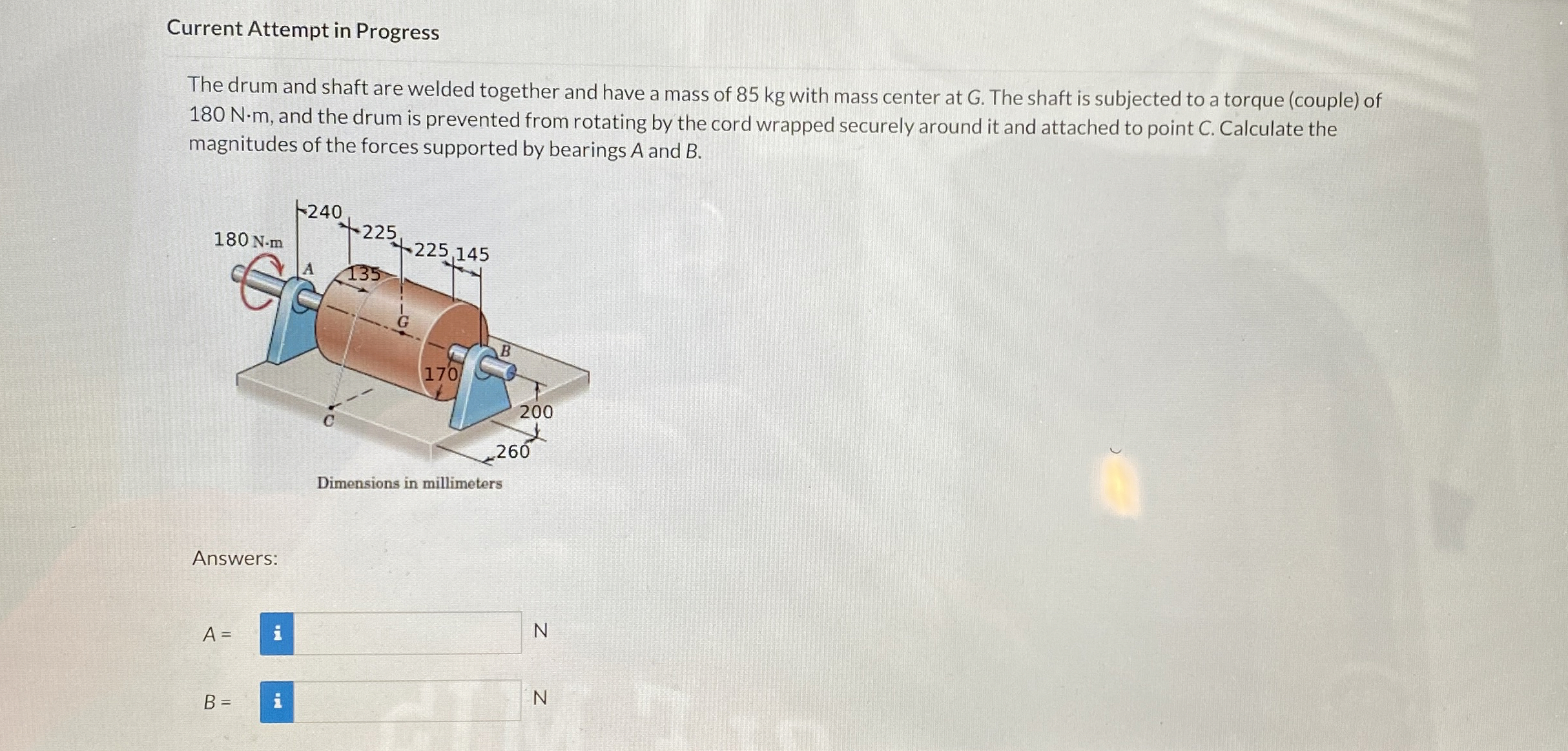 Current Attempt in Progress The drum and shaft