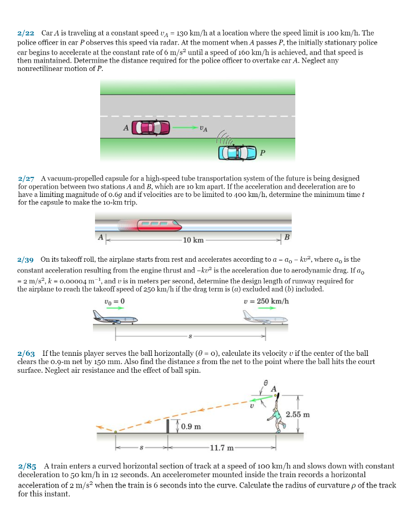 2 / 2 2 Car A is traveling at a constant speed v