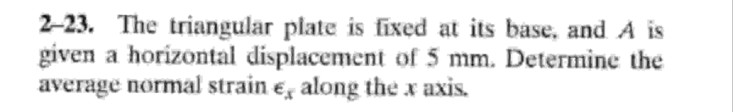 2 - 2 3 . The triangular plate is fixed at its