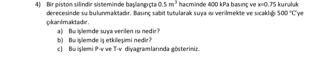 Bir piston silindir sisteminde ba lang ta 0 . 5 m