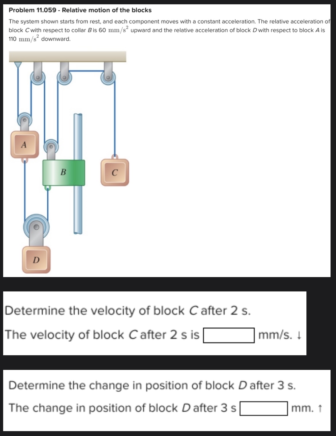 Problem 1 1 . 0 5 9 - Relative motion of the