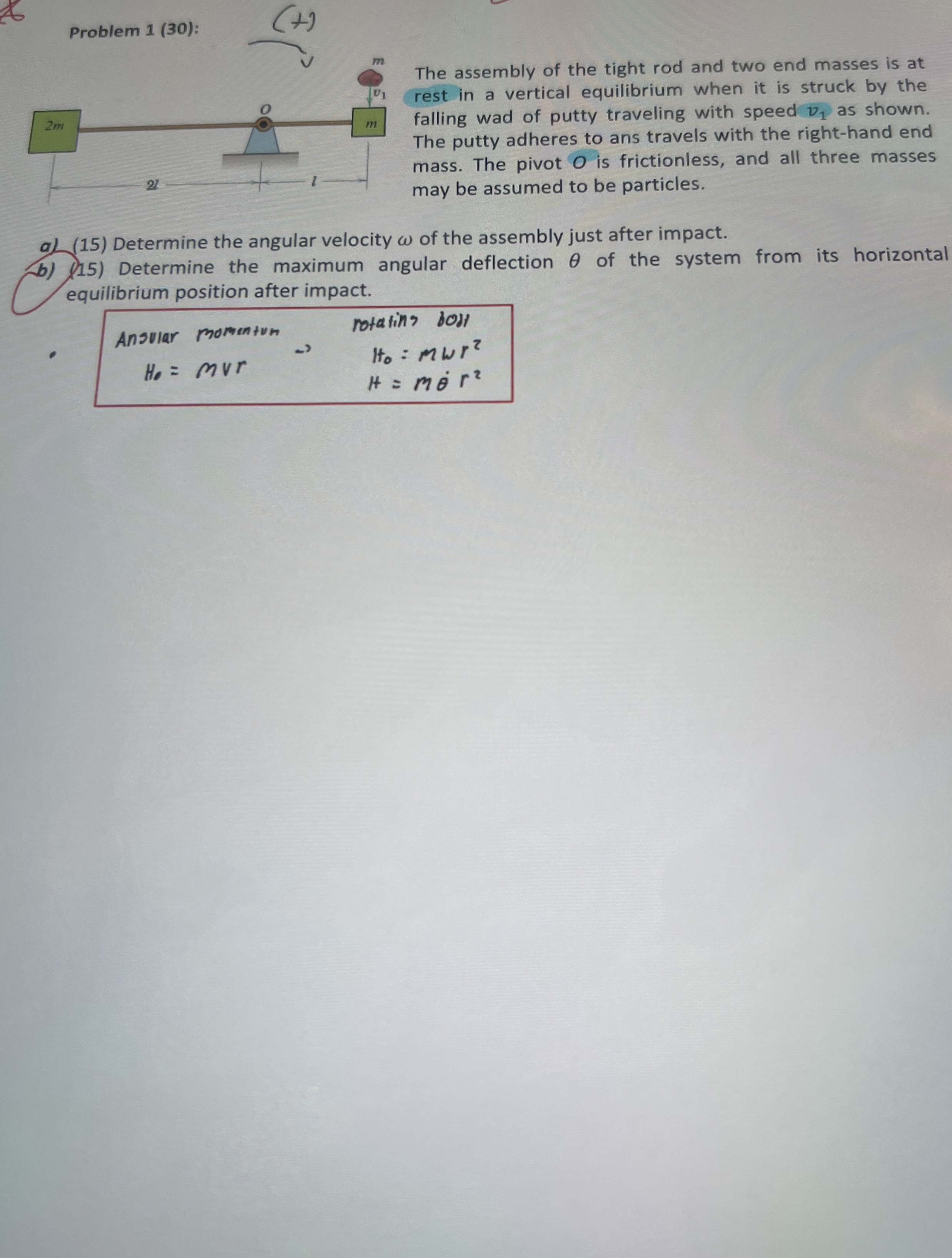 The assembly of the tight rod and two end masses