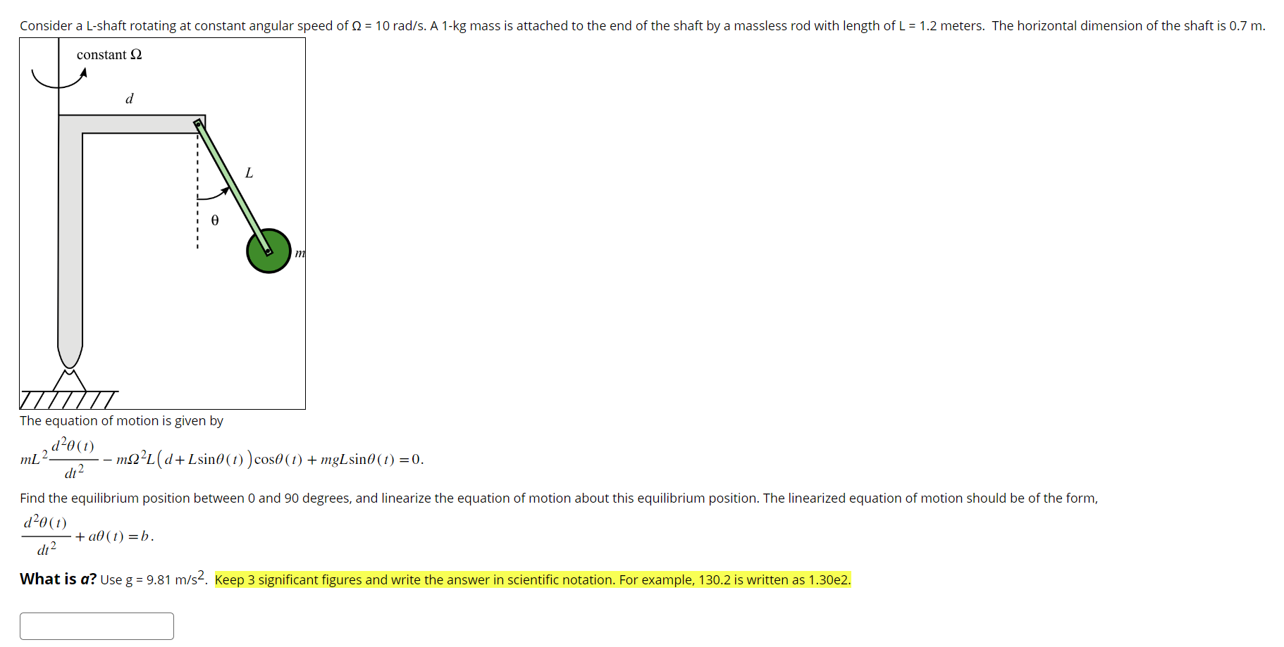 Consider a L - shaft rotating at constant angular