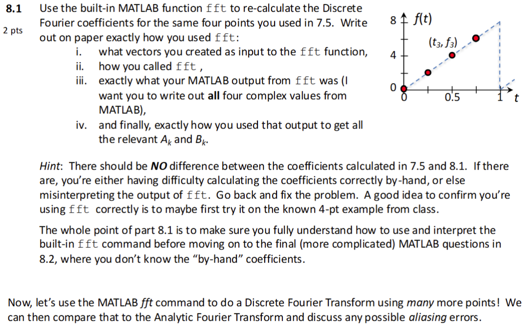 8 . 1 Use the built - in MATLAB function \ ( f \