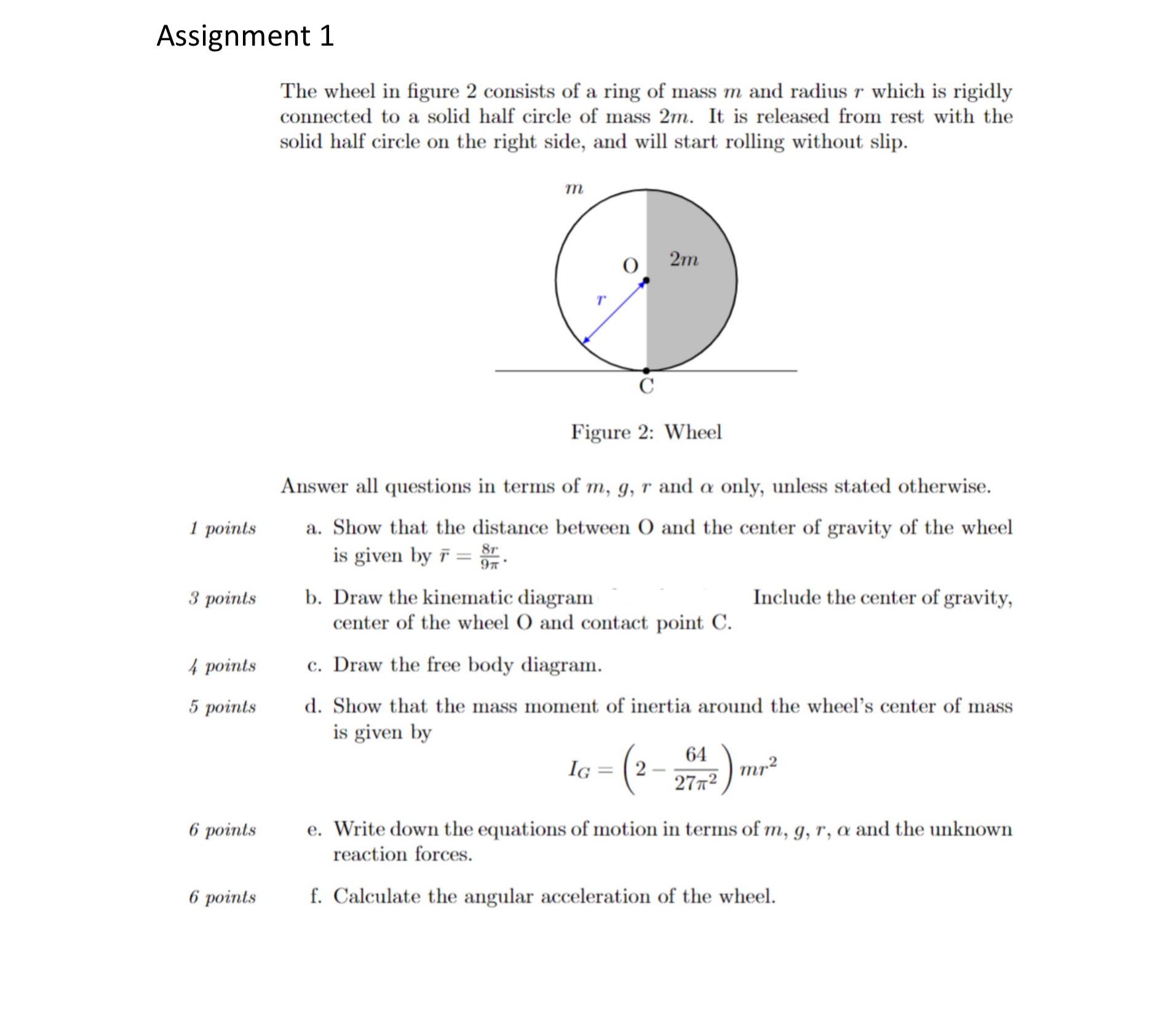 Assignment 1 The wheel in figure 2 consists of a