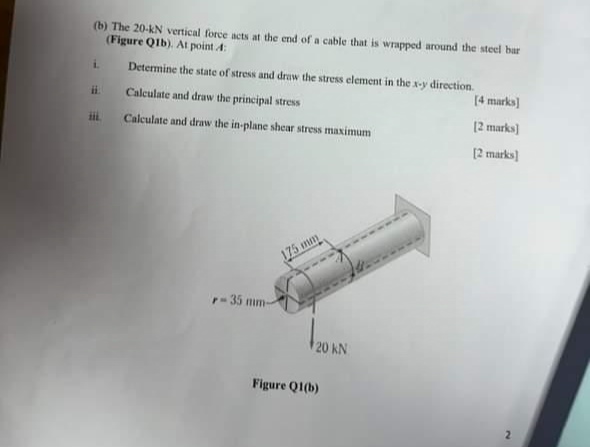 ( b ) The \ ( 2 0 - \ mathrm { kN } \ ) vertical