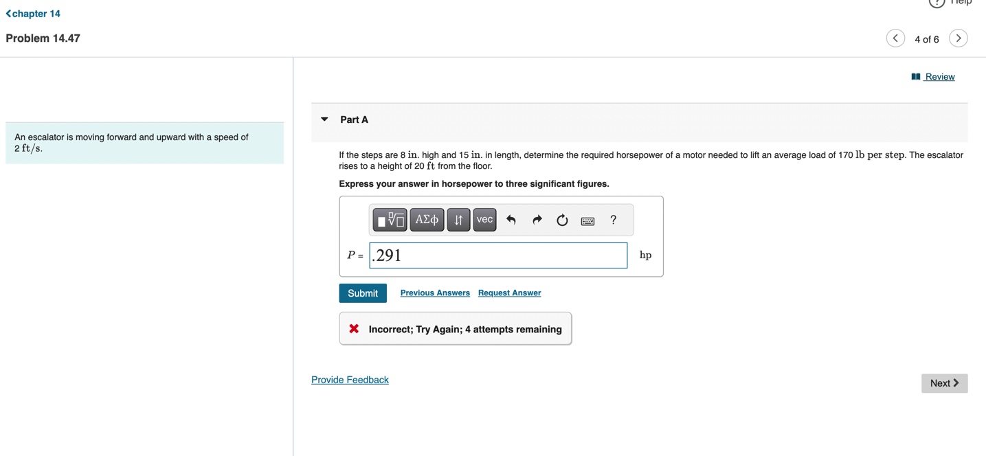 Problem 1 4 . 4 7 An escalator is moving forward