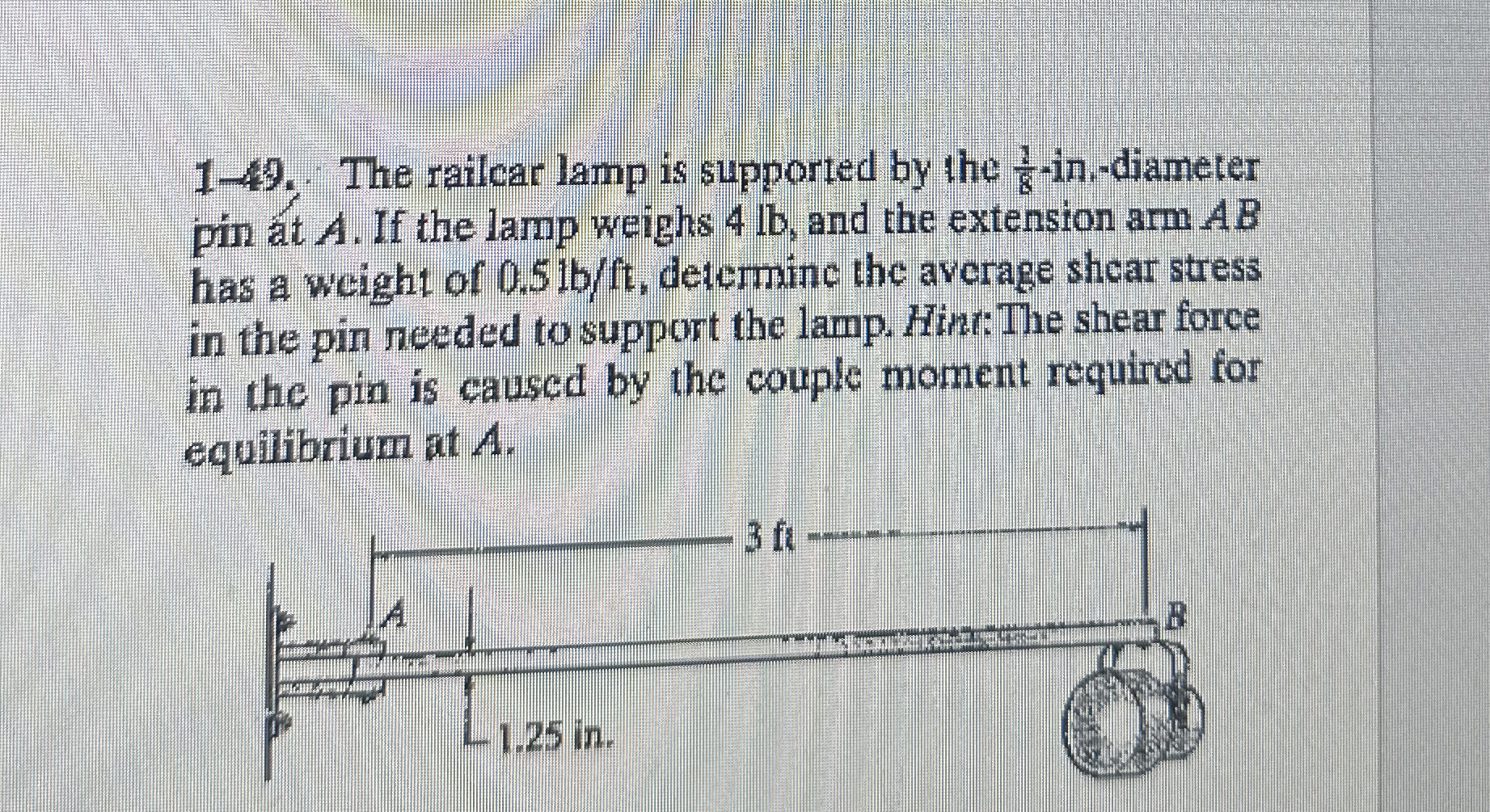 1 - 4 9 . The railcar lamp is supported by the 1