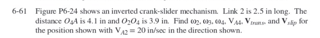 6 - 6 1 Figure P 6 - 2 4 shows an inverted crank