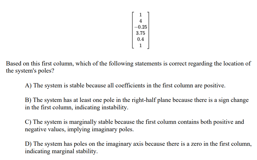 Based on this first column, which of the