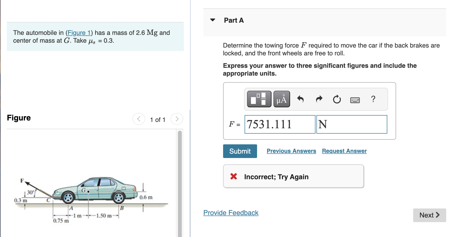 The automobile in ( Figure 1 ) has a mass of 2 .