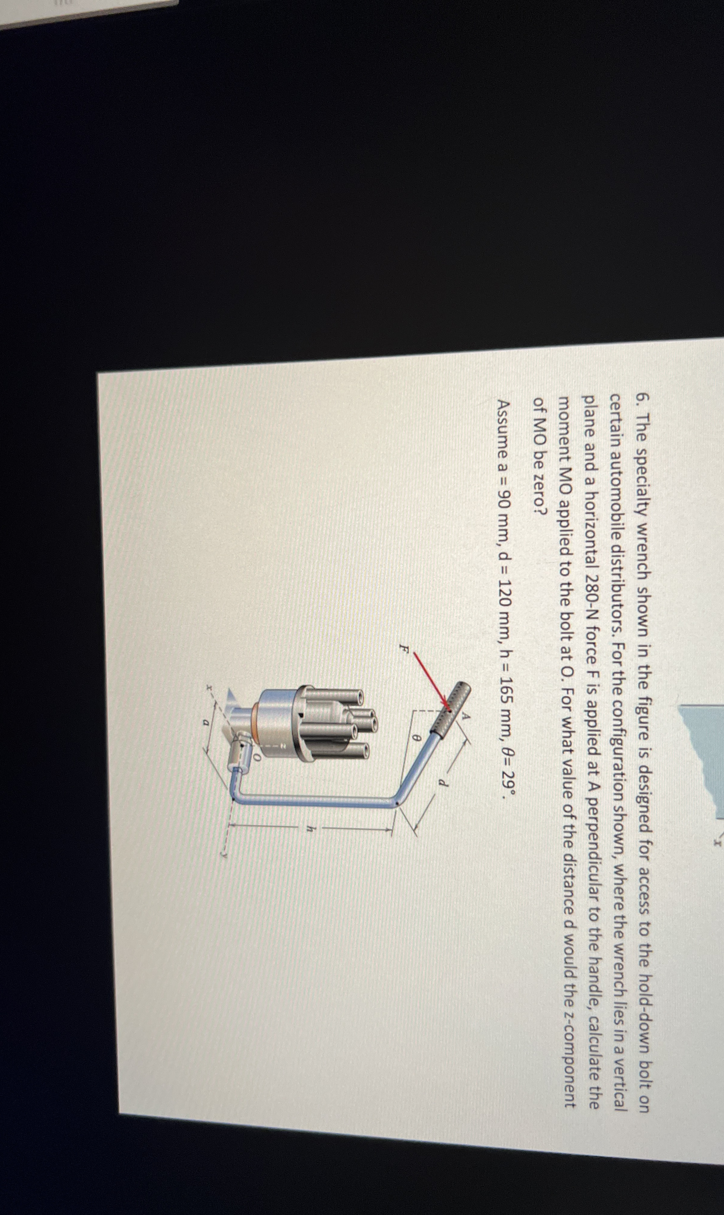 The specialty wrench shown in the figure is