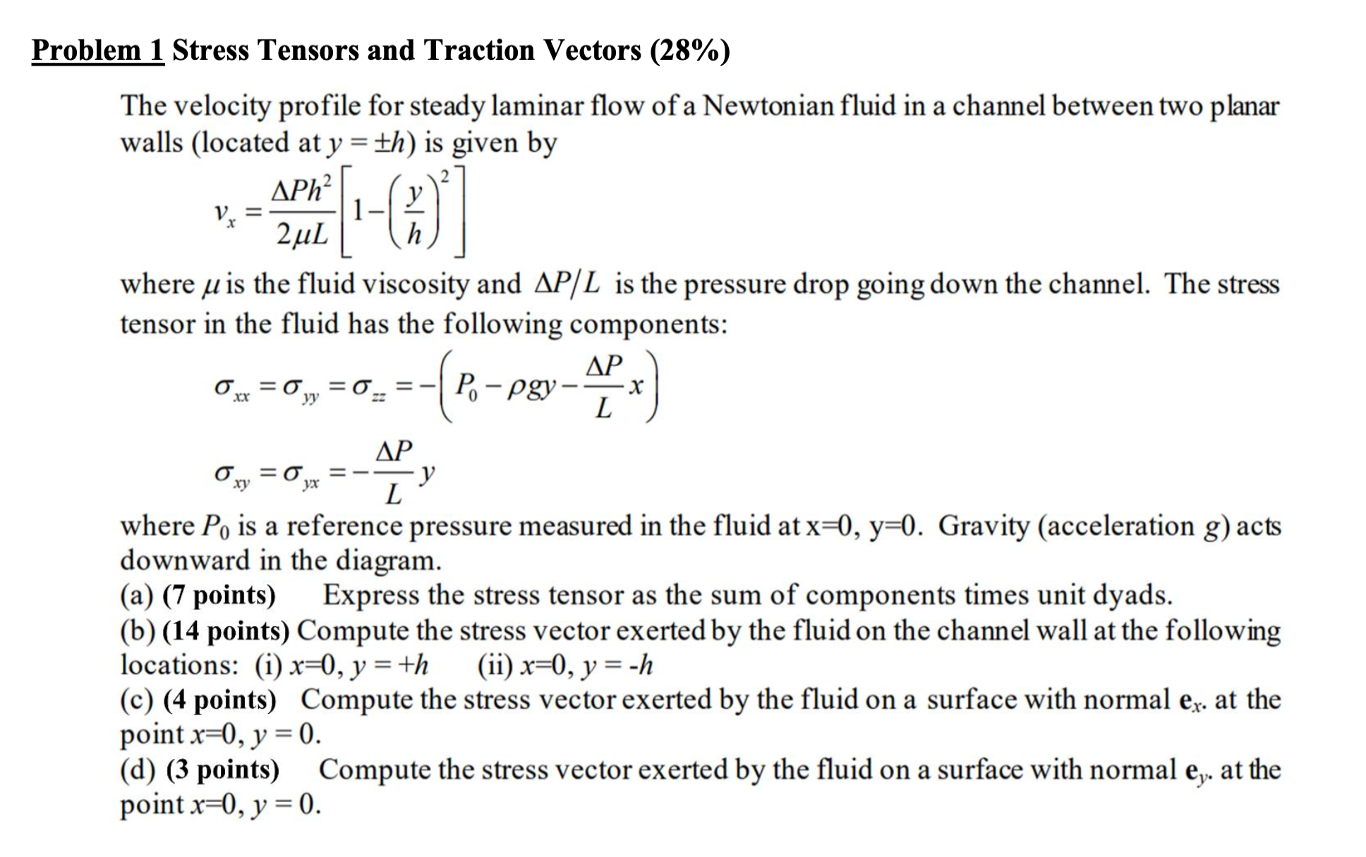 Problem 1 Stress Tensors and Traction Vectors ( 2