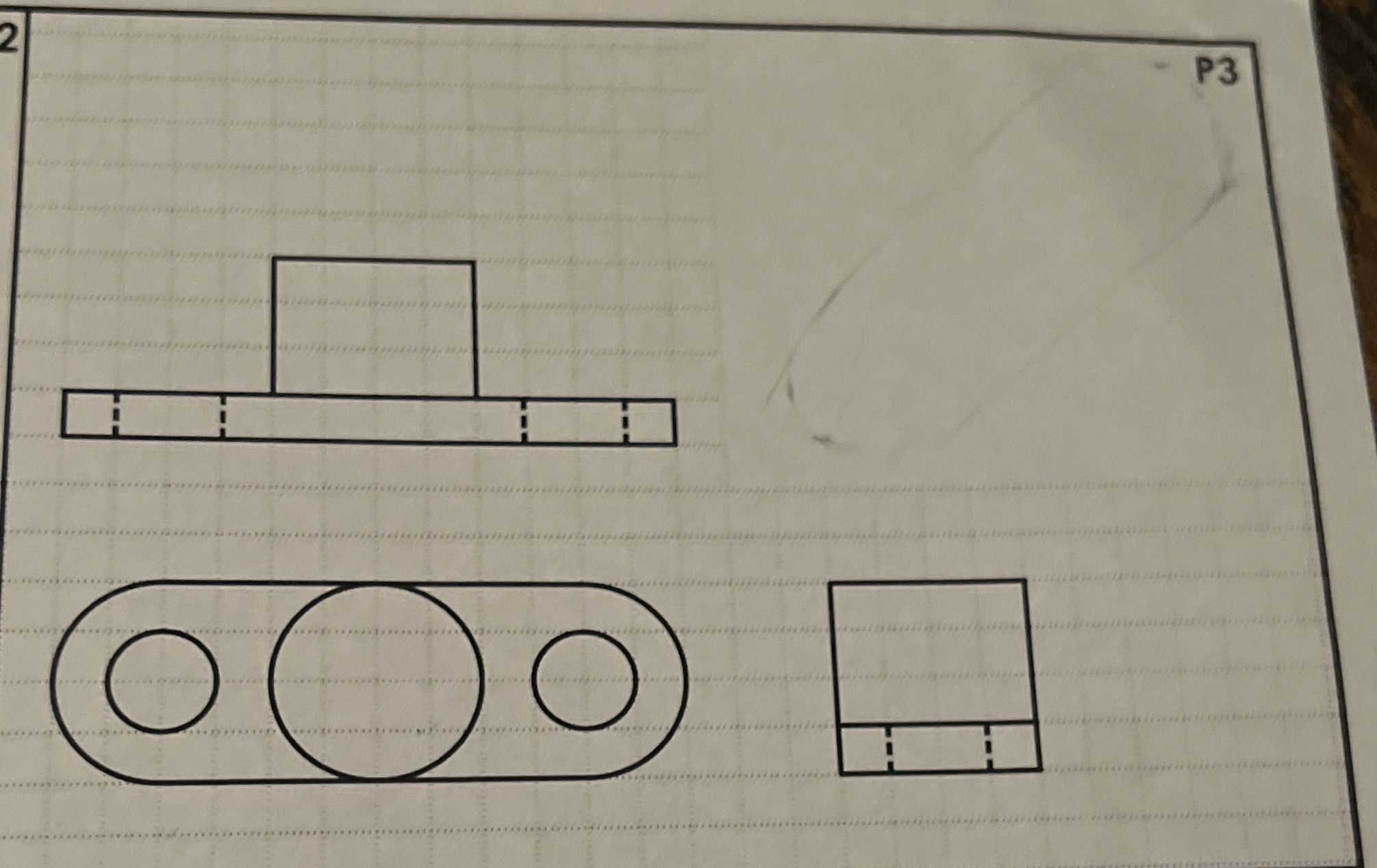 Draw the isometric of P 3 please abs thank you.