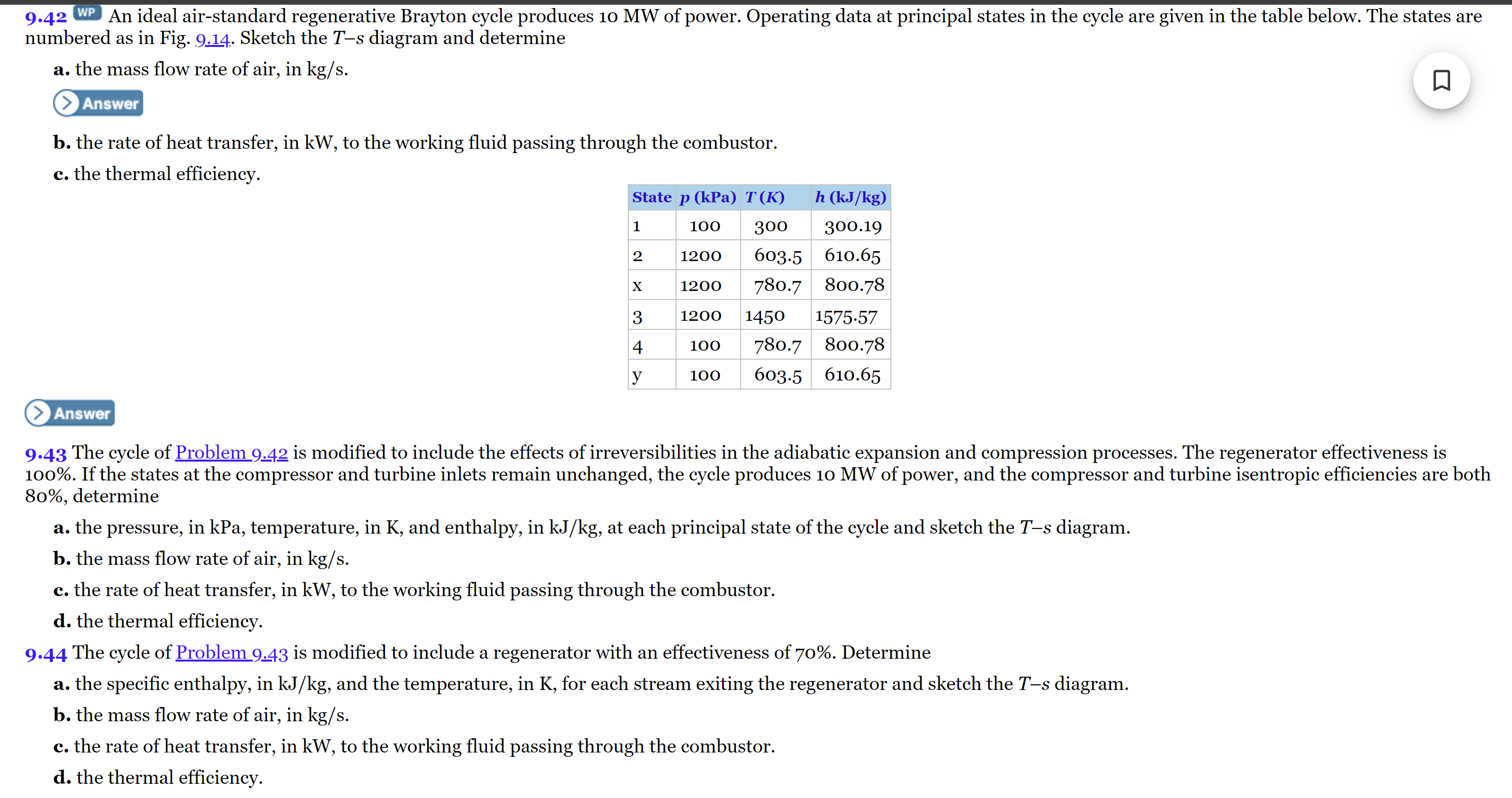 9 . 4 4 The cycle of Problem 9 . 4 3 is modified