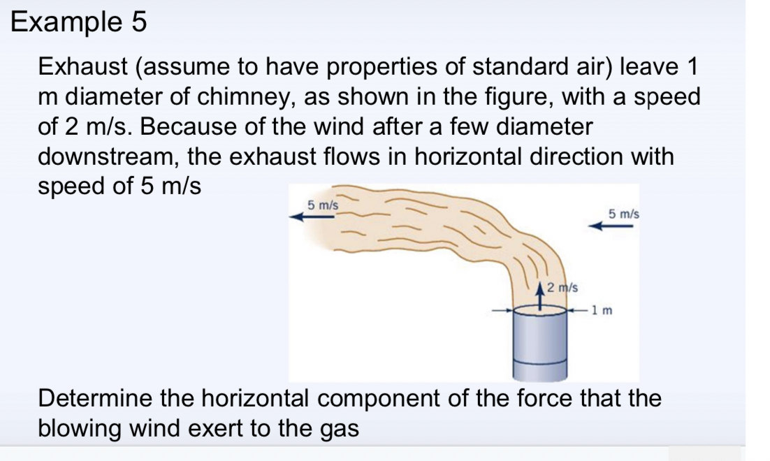 Example 5 Exhaust ( assume to have properties of