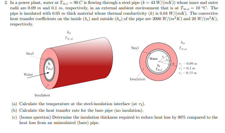 In a power plant, water at T \ infty , i = 9 0 C