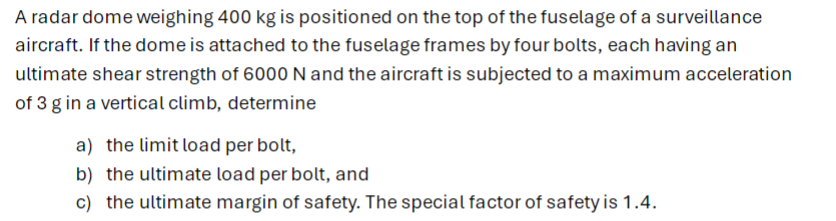 A radar dome weighing 4 0 0 kg is positioned on