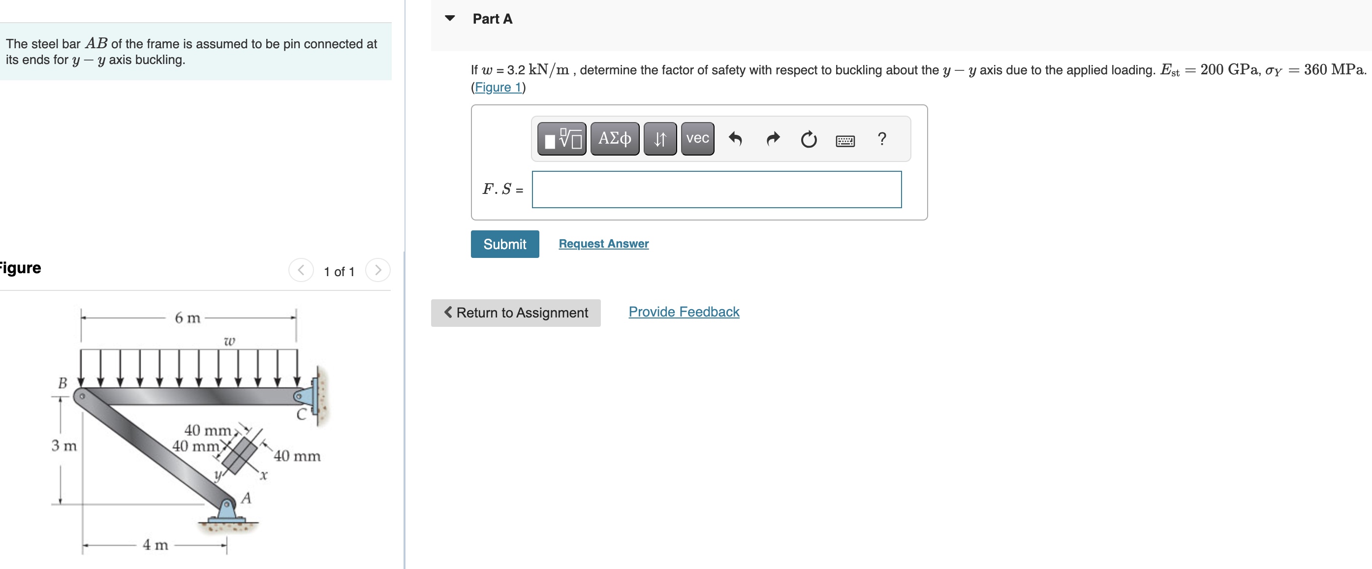 The steel bar \ ( A B \ ) of the frame is assumed
