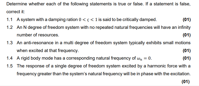 Determine whether each of the following