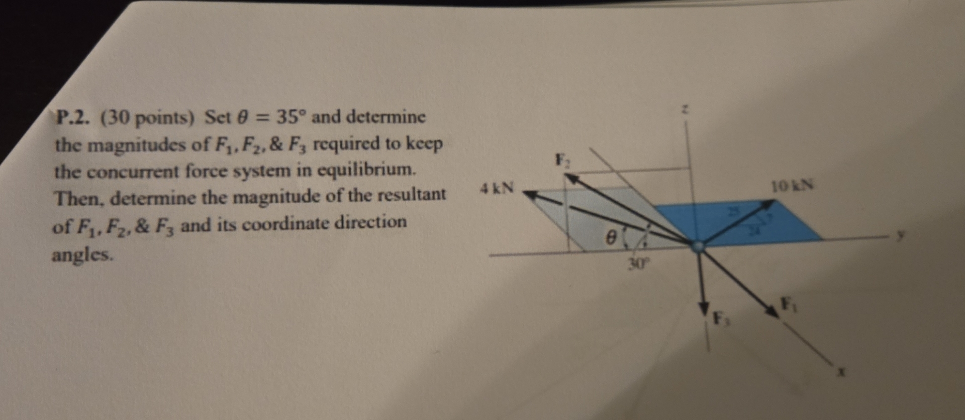 P . 2 . ( 3 0 points ) Set = 3 5 and determine
