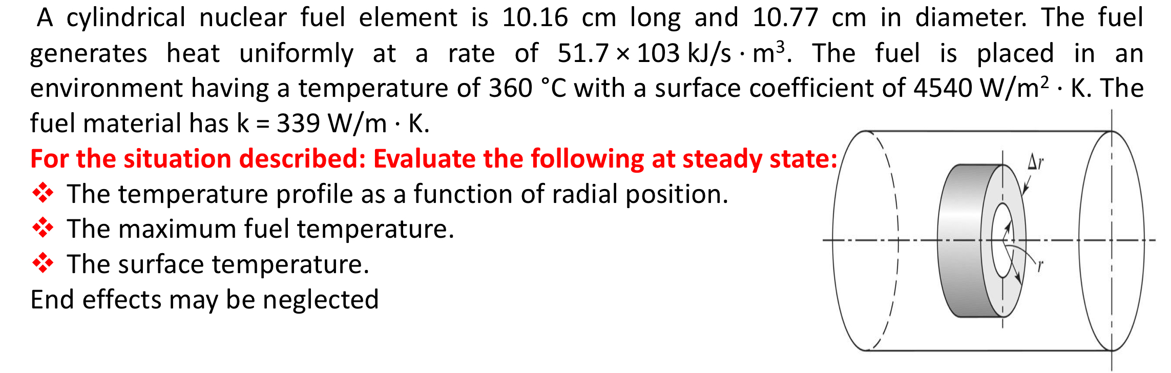 A cylindrical nuclear fuel element is 1 0 . 1 6