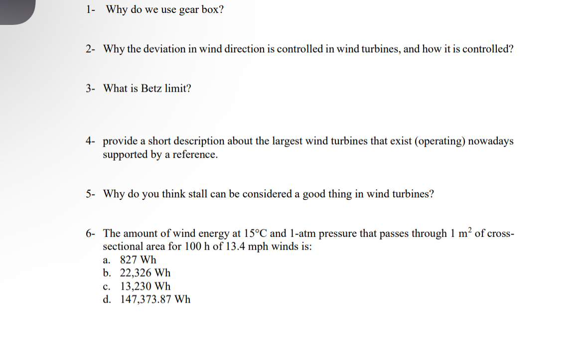 1 - Why do we use gear box? 2 - Why the deviation