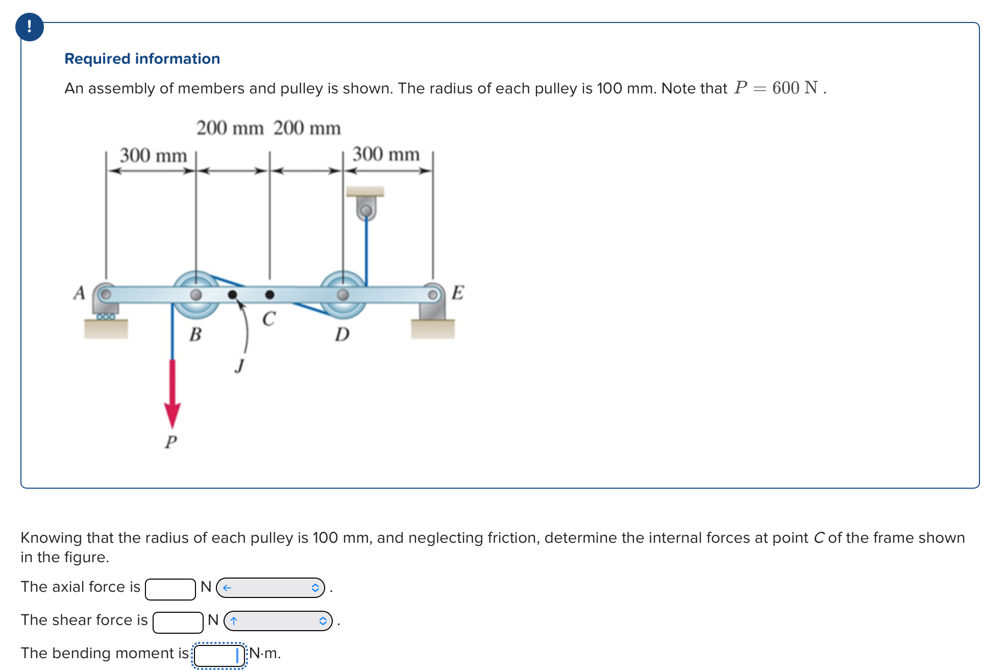 Required information An assembly of members and