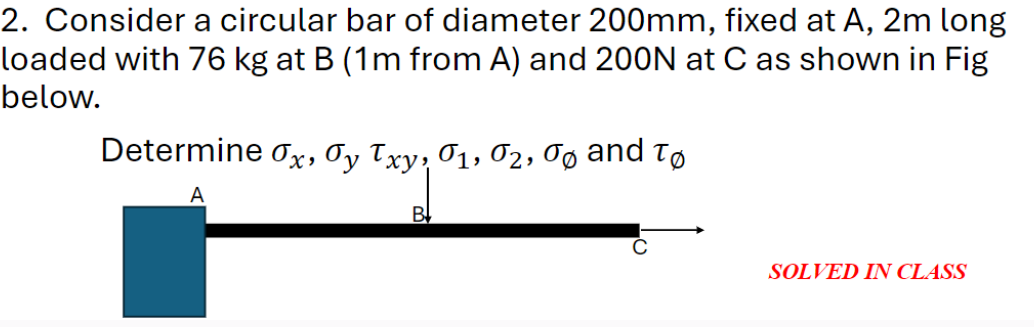 Consider a circular bar of diameter 2 0 0 mm ,