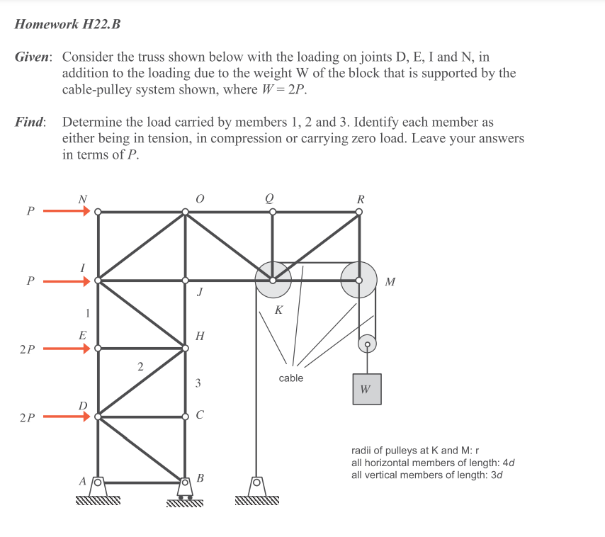 Homework H 2 2 . B Given: Consider the truss
