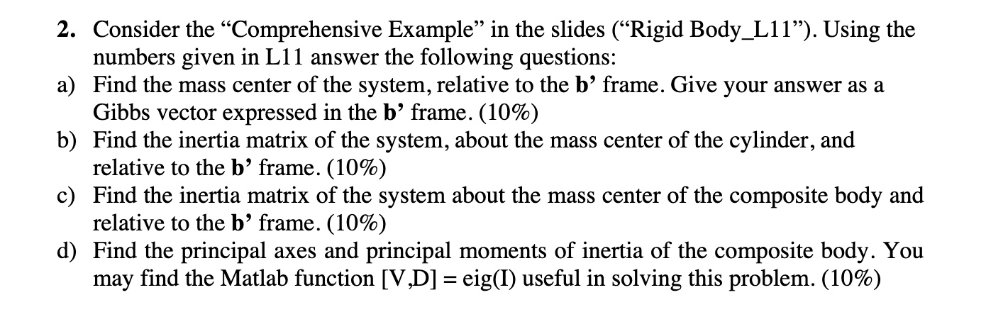 2 . Consider the "Comprehensive Example" in the