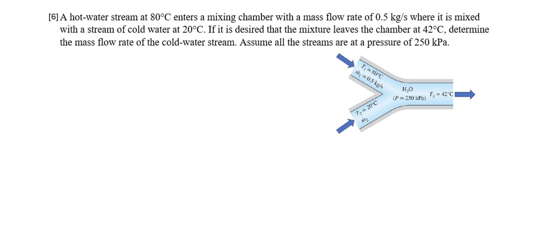 [ 6 ] A hot - water stream at 8 0 C enters a