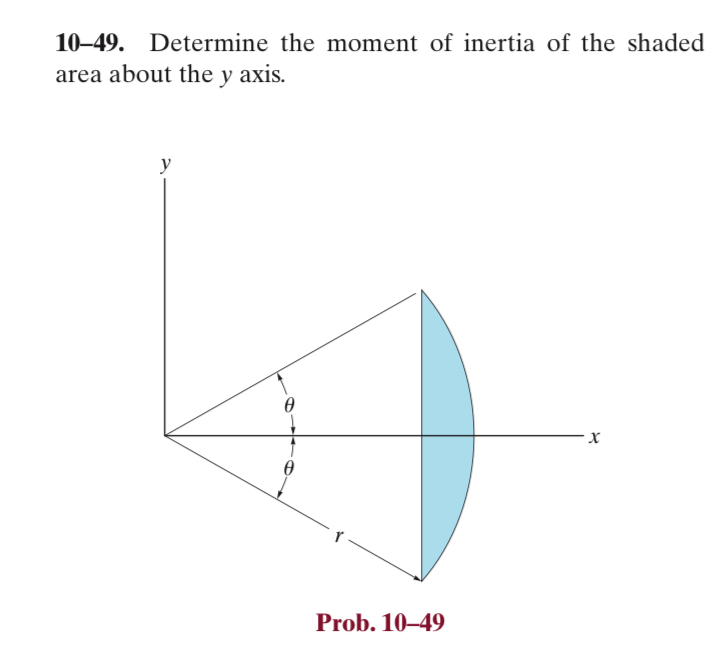 1 0 - 4 9 . Determine the moment of inertia of