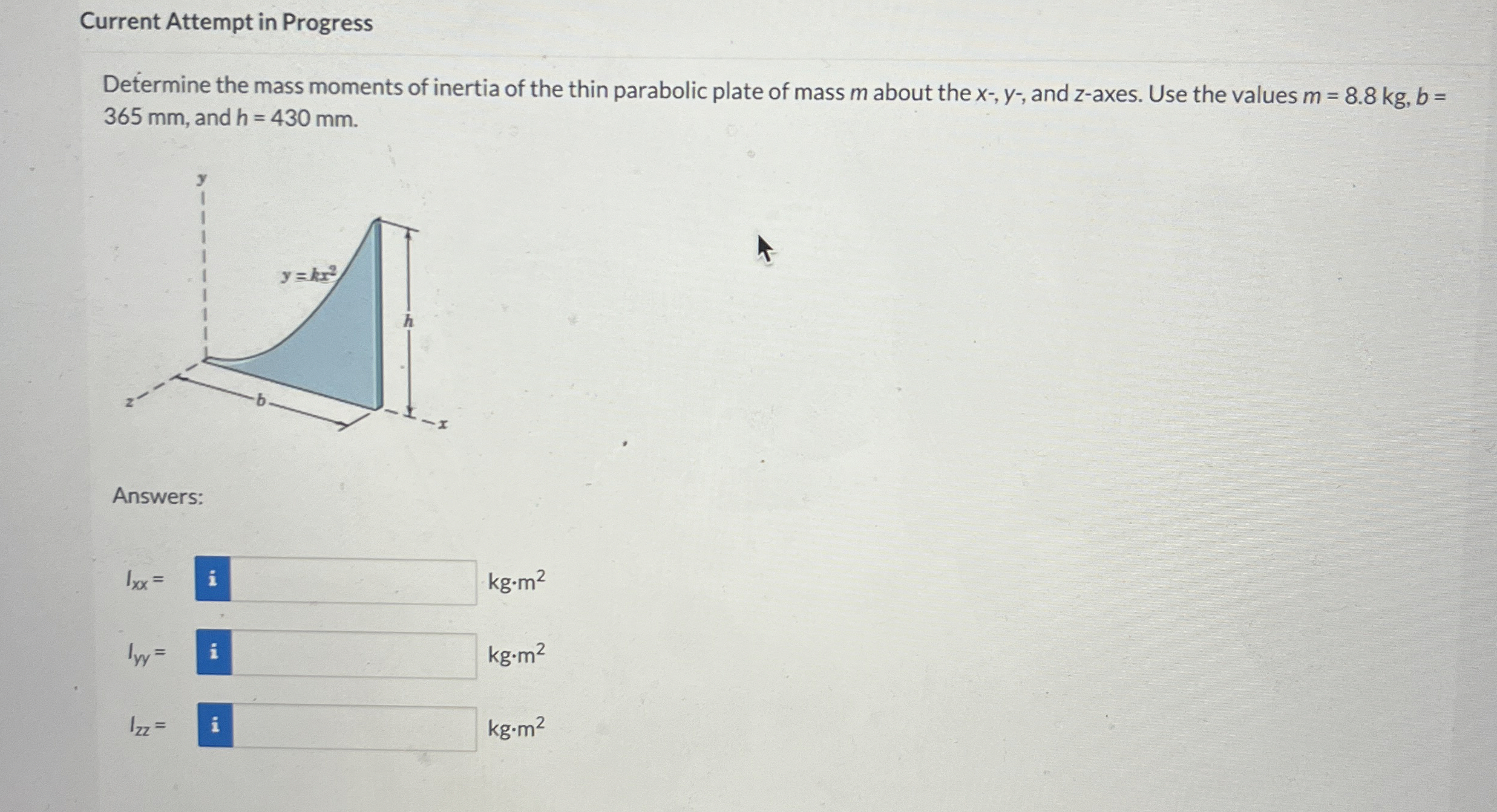 Current Attempt in Progress Determine the mass