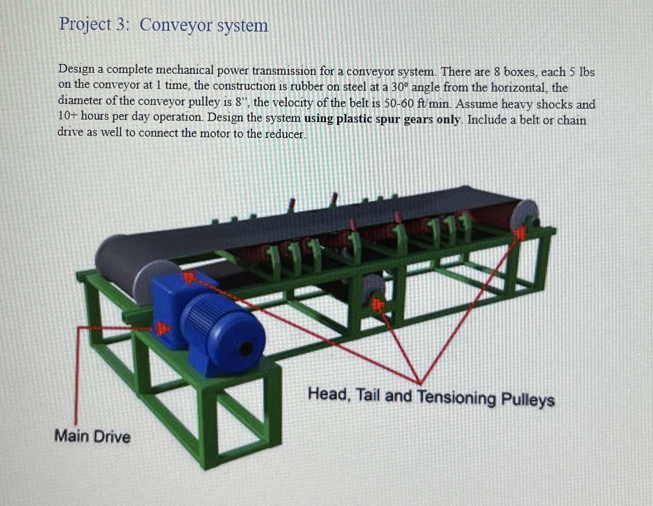 Project 3 : Conveyor system Design a complete
