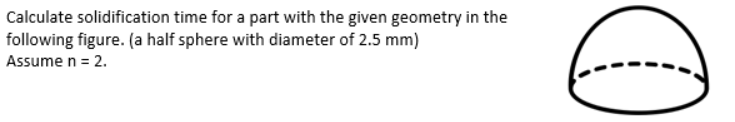Calculate solidification time for a part with the