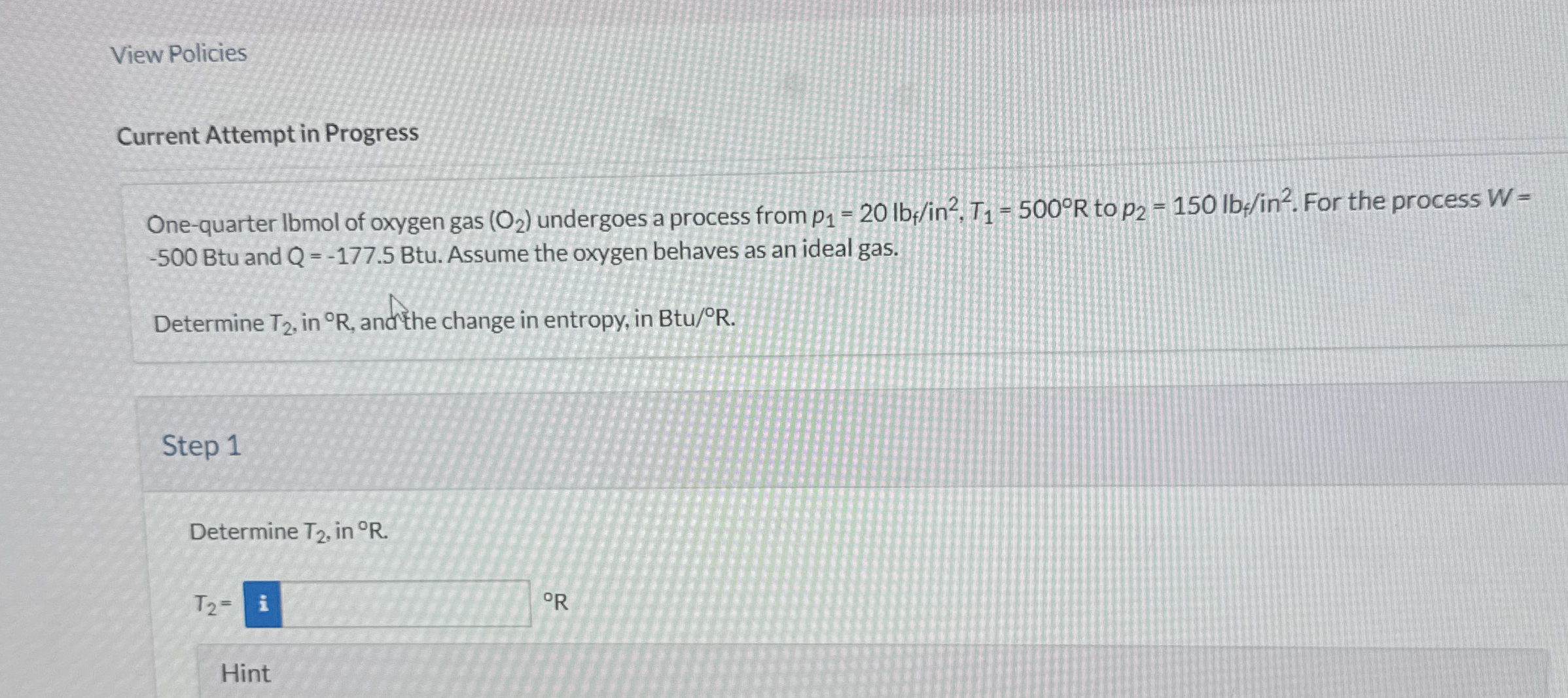 View Policies Current Attempt in Progress One -