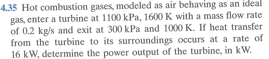 4 . 3 5 Hot combustion gases, modeled as air