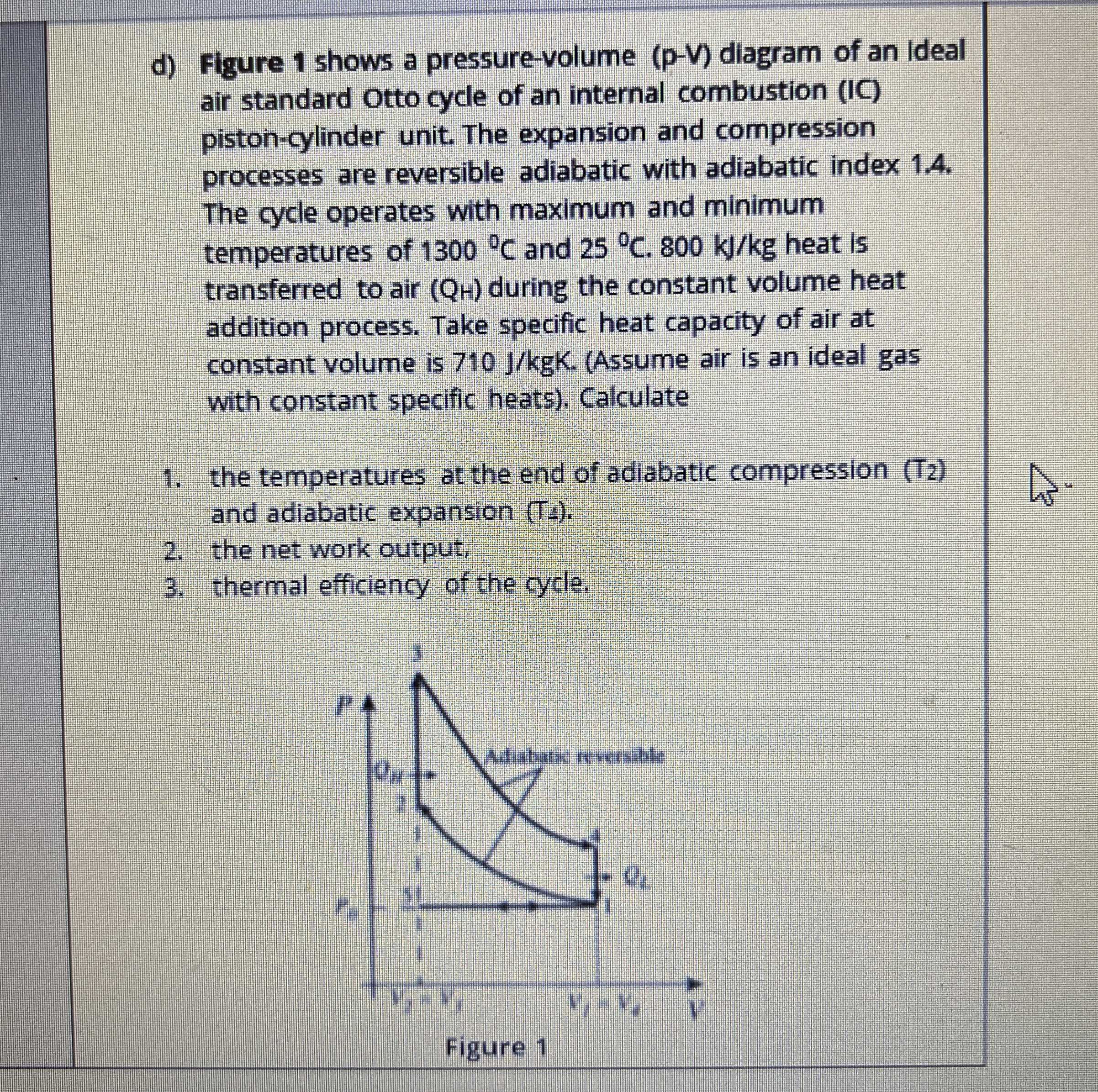 Figure 1 shows a pressure - volume ( p - V )