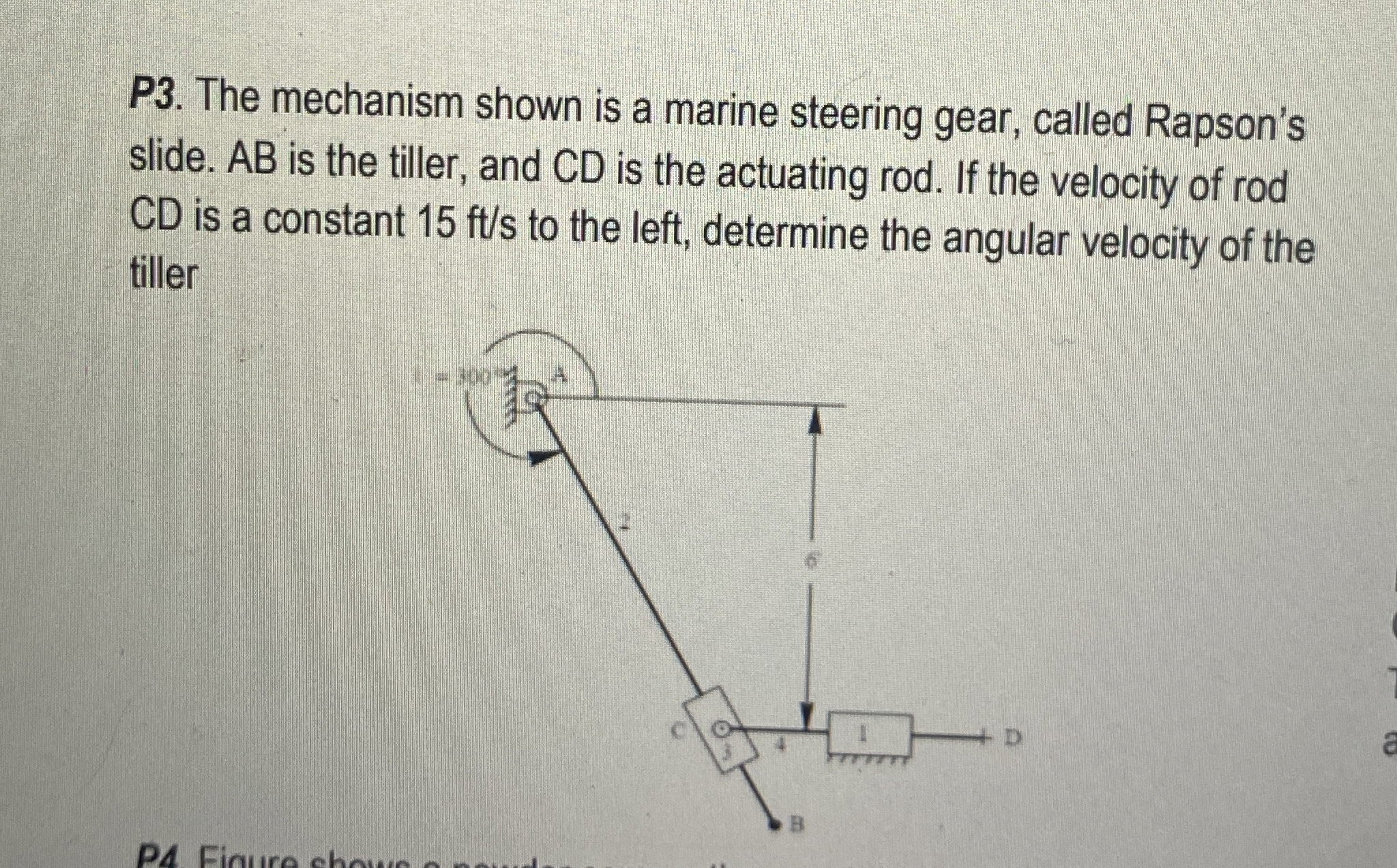 P 3 . The mechanism shown is a marine steering