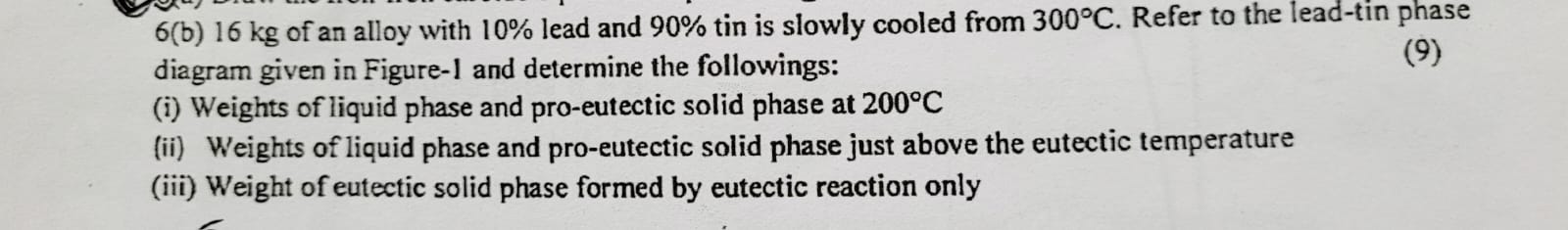 1 6 kg of an alloy with 1 0 % lead and 9 0 % tin