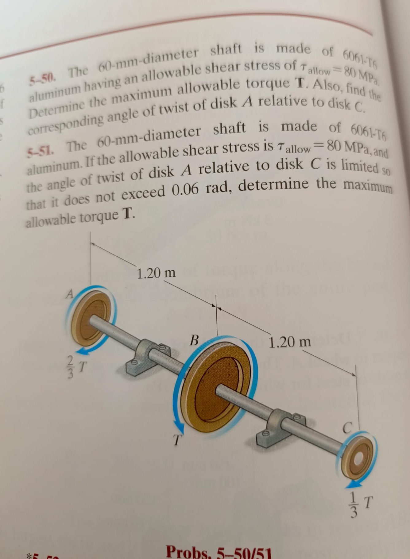 5 - 5 0 . The 6 0 - mm - diameter shaft is made