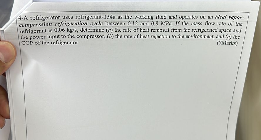 4 - A refrigerator uses refrigerant - 1 3 4 a as