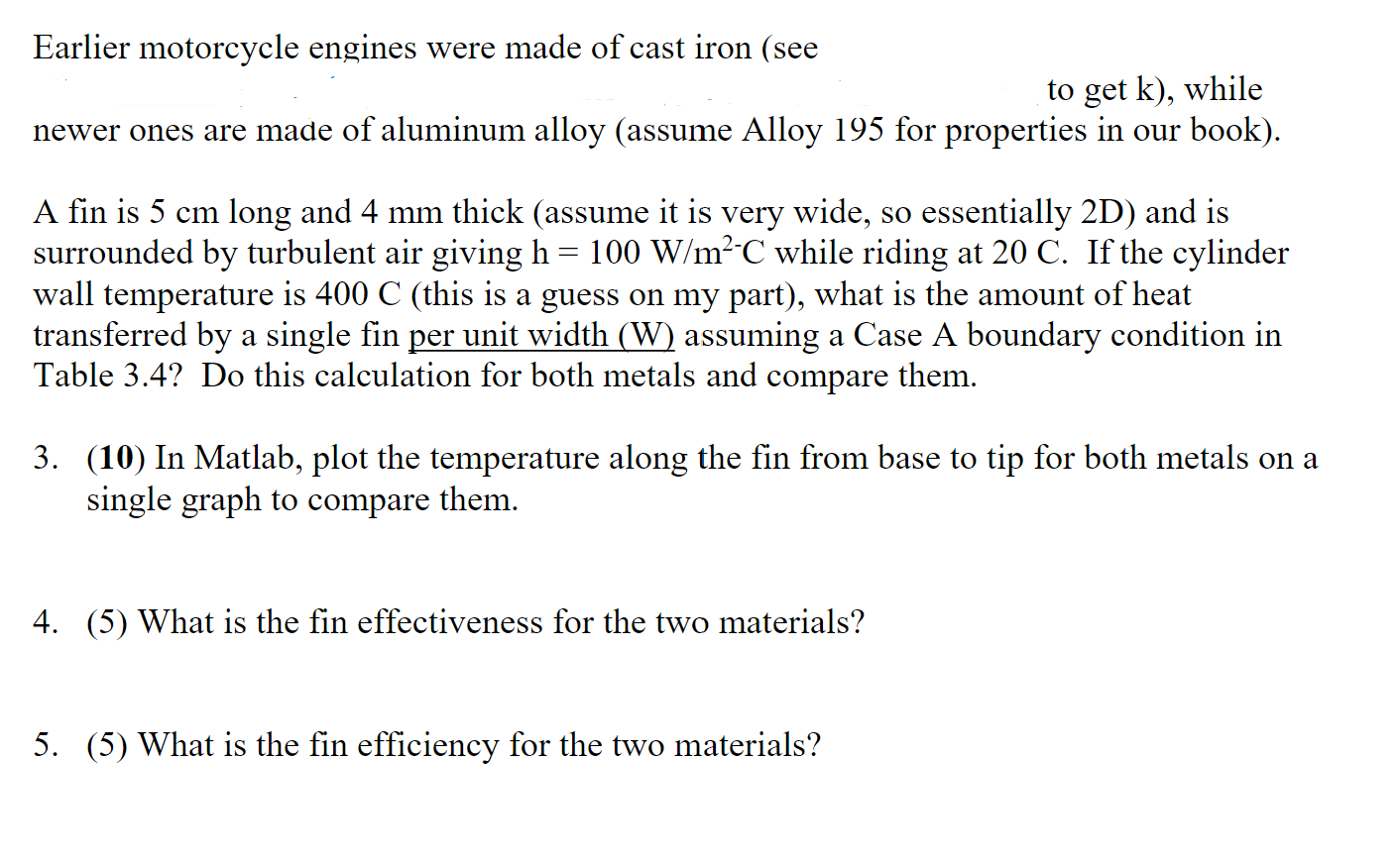 Earlier motorcycle engines were made of cast iron