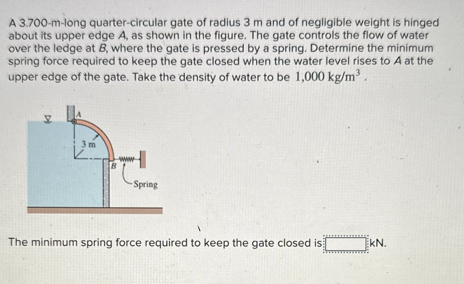 A 3 . 7 0 0 - m - long quarter - circular gate of