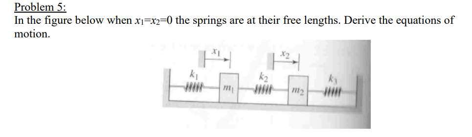 Problem 5 : In the figure below when x 1 = x 2 =
